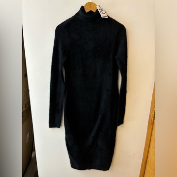 NWT Revolve LPA Black Fuzzy Midi Dress Long Sleeve - Picture 6 of 8